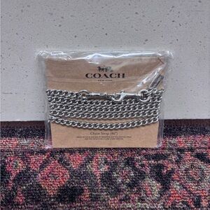 NWT Coach Detachable Silver Curb-Chain Strap